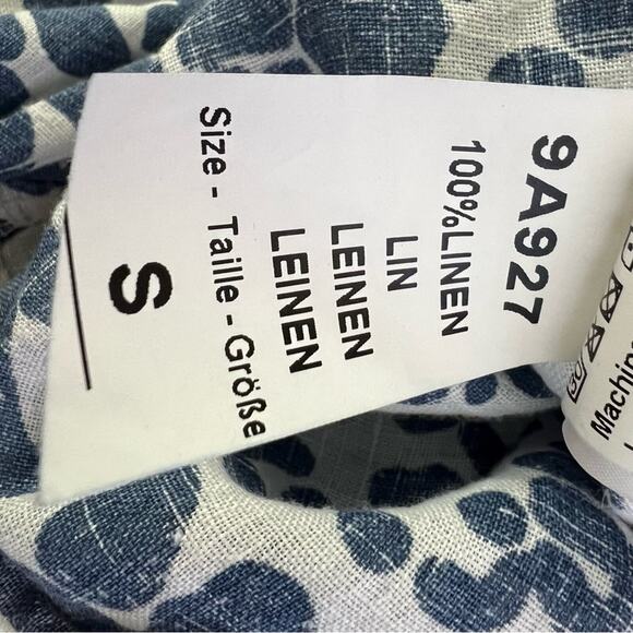 Piazza Del Tempio Italian 100% Linen Cap Sleeve Flowy Midi Dress w/ Waist Tie - Picture 13 of 16